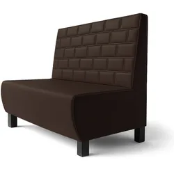 Meyer F | Gastrobank | B:H 120 x 120 cm | Braun | Stein | Leder
