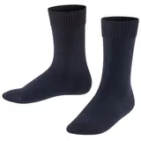 Falke Unisex Kinder Socken Comfort Wool K So Wolle einfarbig 1 Paar, Blau Dark Marine 6170, 19-22 - 19-22