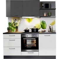 Express Küchen Küchenzeile »Jena«, vormontiert, mit Soft-Close-Funktion, Stellbreite 180 cm, grau