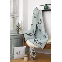 David Fussenegger Wohndecke Sylt 'Waldtiere' 140 x 200 cm Hellgrün