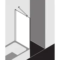 Kermi Pega Seitenwand vrekürzt neben Badewanne PETVO09016VUK 90x160cm, silber hochglanz ESG Opaco, auf Duschwanne