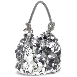 GUESS Abendtasche Holiday Shine Pochette Mini Silver