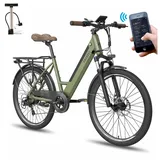 Fafrees F26 Pro ebike 14.5Ah Akku, Elektrofahrrad 250W 26 Zoll, City e-Bike 25km/h, e Bike Herren Damen, E-Fahrrad Support Mobile APP, Reichweite bis zu 55-110Km, Grün