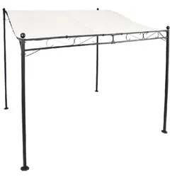 Lex Pavillon Gartenpavillon 2,5x3 m Anbaupavillon Terrasse Pergola Sonnenschutz PU creme : Creme