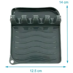 Intirilife Kochlöffelablage in Dunkelgrau - 14 x 12.5 x 4.8 cm - Halter für Kochutensilien und Topfdeckel, Besteckhalter