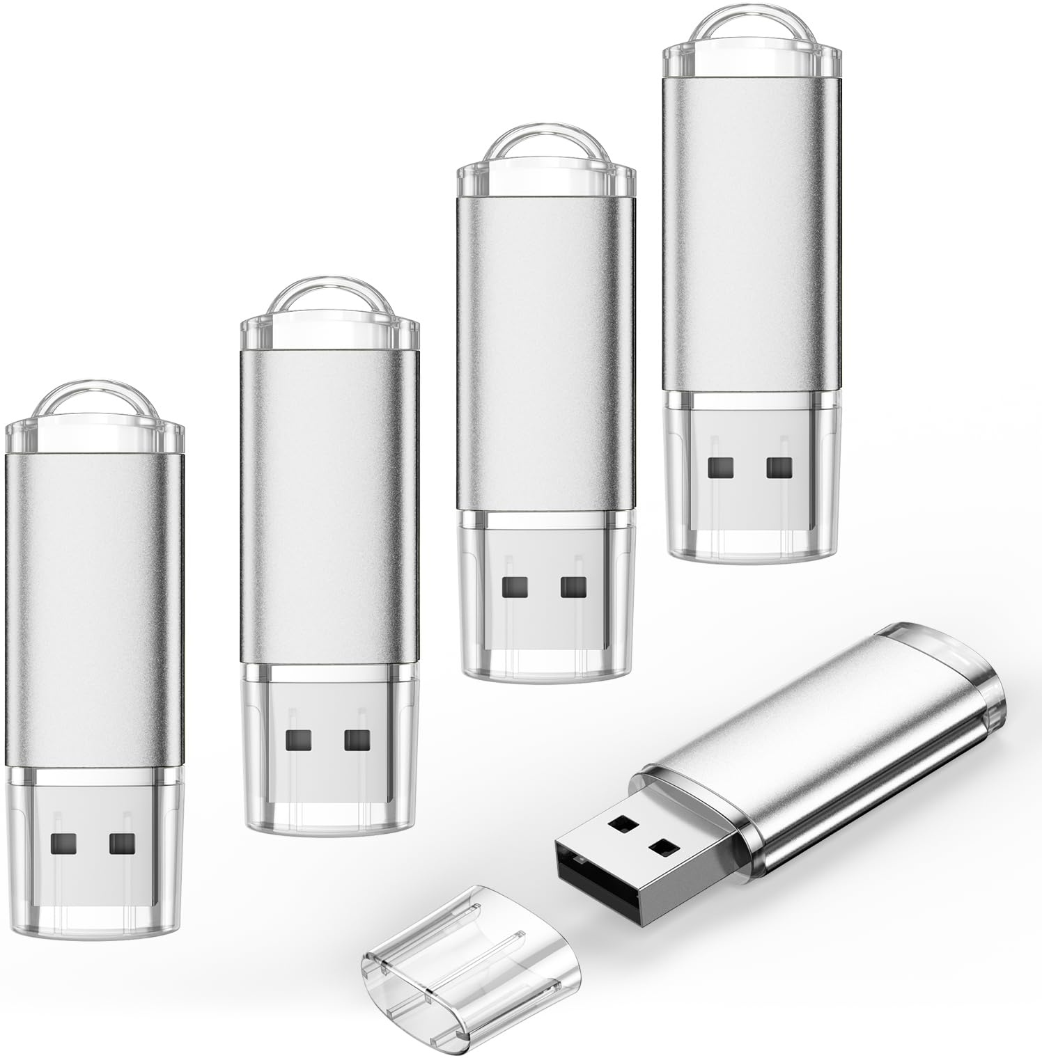 5 Stück USB-Sticks 2GB USB Flash Laufwerk - Mini Metall Speicherstick Tragbar USB 2.0 Memory Stick 2 GB - Silber USB Flash Drive für Datenspeicher für Werbung Geschenk von Datarm