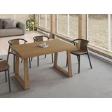 Antonio KELN Esstisch Massivholz Wild-Eiche, Braun, 160x90x75cm, Wohnzimmertisch Holzqualität-Rustikal, Handgefertigt, Landhaus/Skandi Design - Braun