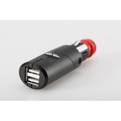 SW-Motech USB-Doppel-Ladebuchse mit Universalstecker - Für Zigarettenanzün. / KFZ-Steckd. 2x2100 mA. 12V.