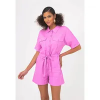 Freshlions Jumpsuit "Livia", Damen, Gr. S, EURO-Größen, pink, 100% Leinen, kurz, ohne Ausschnitt, Overalls Jumpsuit, mit atmungsaktiver Eigenschaft