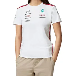 Mercedes-Benz AMG Petronas F1 Driver Tee Damen T-Shirt mit Team- und Sponsoren-Logos Motorsport-Shirt 701223420 002 Weiß - S