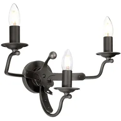 Wandleuchte Lampe Stahl Graphit Klassisch 3 Flammig Flurleuchte Kronleuchter