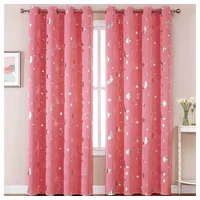 Vorhang Thermo Vorhänge für Wohnzimmer Blackout Vorhang mit Muster Sterne, Truyuety, (2 St) rosa