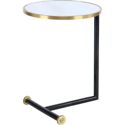 Kayoom Beistelltisch »Servant 210, Beistelltisch für das Sofa, glamouröses, edles Design«, (1 St.), Durch Rollen einfach zu verschieben, runde Tischplatte, C-Form Kayoom Gold / Weiß
