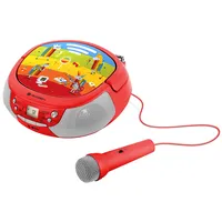 GOGEN Kinder CD Player I LCD Display I AUX I MP3 I Karaoke-Funktion I Tragbar I Batterie oder Netzteil I Kinder-Radio I Rot