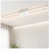 ZMH Nettlife LED Deckenleuchte Schlafzimmer Schwarz 32W 3000K Modern Rechteckig, LED fest integriert, Warmweiß, Rechteckig Design für Wohnzimmer Esszimmer Schlafzimmer Küchen weiß