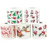 Weihnachts-Badezimmer-Toilettenpapier, 5pcs Weihnachtsthema Toilettenpapier Brötchen, weiches lustiges Toilettenpapier, Doppelschicht Neuheit Toilettenpapier für Badezimmerdekoration