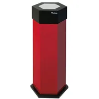 Proregal Abfallsammler mit Edelstahl-Einwurfklappe, 45L, HxBxT 83x32,5x37,5cm, Rubinrot,
