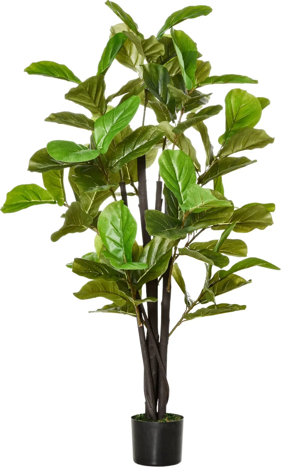 HOMCOM Ficus Artificiale 130cm für Innen- und Außenbereich, Realistische künstliche Pflanze mit 78 Blättern   Aosom