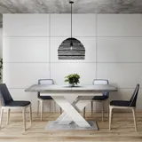 PROROOM FURNITURE Esstisch Ausziehbar - Moderner Ausziehtisch 140-180 cm, Stabiler Onyx Tisch für 6 Personen, Tisch für Esszimmer, Wohnzimmer, Küche, Tischplatte in Betonoptik