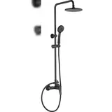 Deante Boro Duschsystem mit Armatur Schwarz 3 Strahlarten