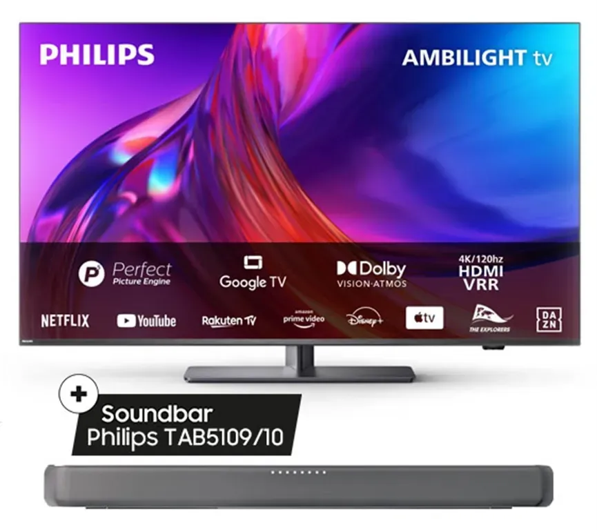 Philips 65PUS8848/12 +Philips TAB5109 Soundbar Gratis (anthrazit) LCD, 65, 164, Ultra HD