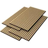 [neu.holz] Wandpaneel Vang Dunkelbraun 4 St. 120 x 60 cm