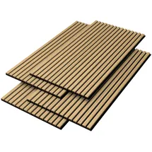 [neu.holz] Wandpaneel Vang Dunkelbraun 4 St. 120 x 60 cm