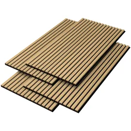 [neu.holz] Wandpaneel Vang Dunkelbraun 4 St. 120 x 60 cm