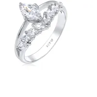 Elli PREMIUM Elli PREMIUM Ring Doppelring Zirkonia Marquise 925 Silber vergoldet Ringe Damen