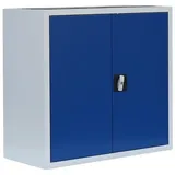 Lüllmann Stahl-Aktenschrank Metallschrank abschließbar Büroschrank Lichtgrau/Blau 750 x 800 x 383 mm 530301