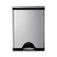 simplehuman Rechteckiger Treteimer 50 l Silber