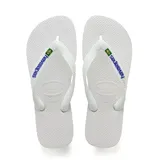 Havaianas Brasil Logo Zehentrenner, Weiß, 37/38 EU