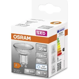 Osram LED STAR GU10 RG1 2,6W 230Lm tageslichtweiss 6500K 36° wie 35W 4058075466296