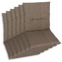 Sesselauflage 98 x 48 x 5 cm taupe 6-tlg.