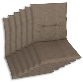 Sesselauflage 98 x 48 x 5 cm taupe 6-tlg.