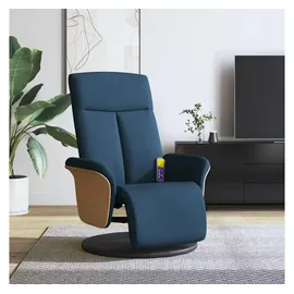 vidaXL Massagesessel mit Fußteil Polyester 87 x 104,5 x 87 cm Blau