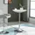 Homcom Bartisch rund Ø61 x 76-97 cm Weiß