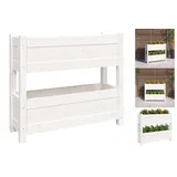 vidaXL Pflanzkübel Weiß 77x25x66 cm Massivholz Kiefer