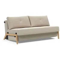 Schlafsofa INNOVATION LIVING TM "Cubed Klappsofa, hochwertige Schlaffunktion, Design und extra Komfort" Sofas Gr. B/H/T: 168cm x 79cm x 98cm, Struktur fein, 160x200, beige (sand) Frontauszug, sehr platzsparend, abgewinkelt Sitzen, waagerecht liegen