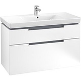 Villeroy & Boch Subway 2.0 Waschtisch-Unterschrank A91510MS 98,7x59x44,9cm, 2 Auszüge, Griff chrom, weiß matt