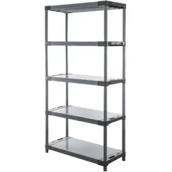 PROREGAL Kunststoffregal GREY BEAR Tall, HxBxT 180x80x46cm, Fachlast 120kg, Grau Kunststoff-Regal Euro-Regal Stecksystem Lagerregal