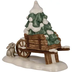 Sammelfigur GOEBEL "Winterwald, Weihnachtsdeko", bunt, B:5,5cm H:10cm, Steingut, Dekofiguren, Steingut, Figur - Schubkarre