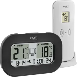 TFA Dostmann Funk-Thermometer COOL@HOME Funk-Thermometer digital Schwarz