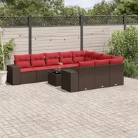 vidaXL Gartensofa-Set 11-tlg. braun