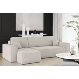 Kaiser Möbel Ecksofa mit schlaffunktion und bettkasten, Eckcouch BEST Dicker Cord Beige Links - Beige