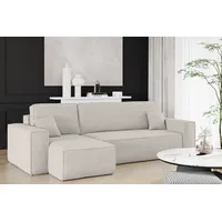 Kaiser Möbel Ecksofa mit schlaffunktion und bettkasten, Eckcouch BEST Dicker Cord Beige Links - Beige