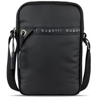 Bugatti Blanc DeLight Schultertasche klein, Umhängetasche aus Tarpaulin & schwarz