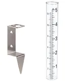 Mateda Regenmesser mit 12,7 cm Kapazität und 2-in-1-Edelstahl-Rackhalter für Höfe, Rasen, Wege, Terrasse