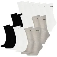 Puma Sportsocken Regular Crew Socken Sport 18-Pack 12 multi / 6 weiß - 43-46