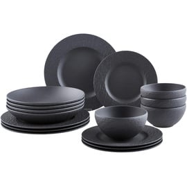 Villeroy & Boch Tafelservice, Essen & Trinken, Geschirr, Geschirr-Sets, Kombiservice 16-tlg. Schwarz